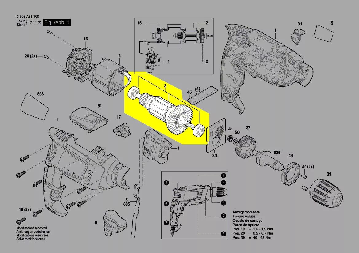 Induit réf. 2 609 007 835 Bosch